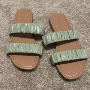 Stylish Green Slide Sandals